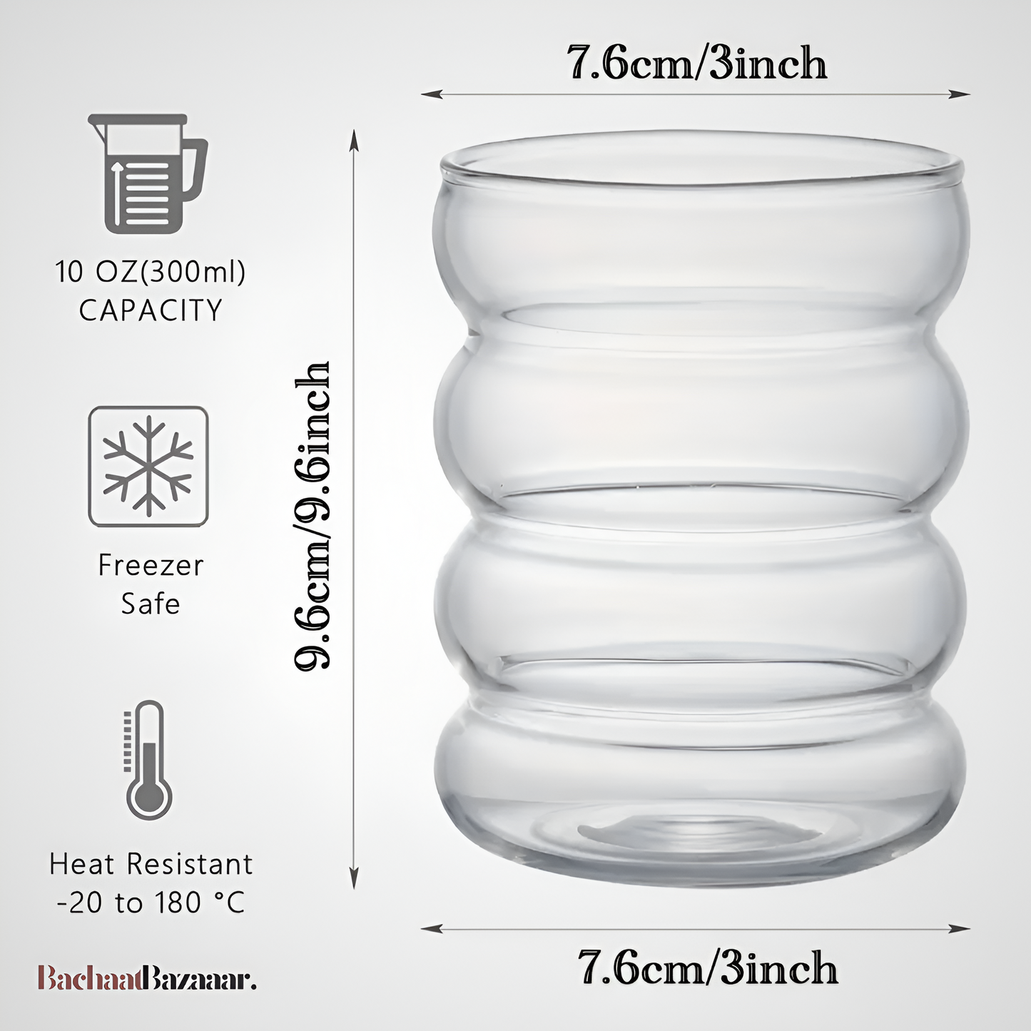500ml Caterpillar Glass Cups with Bamboo Wooden Lid & Straw.