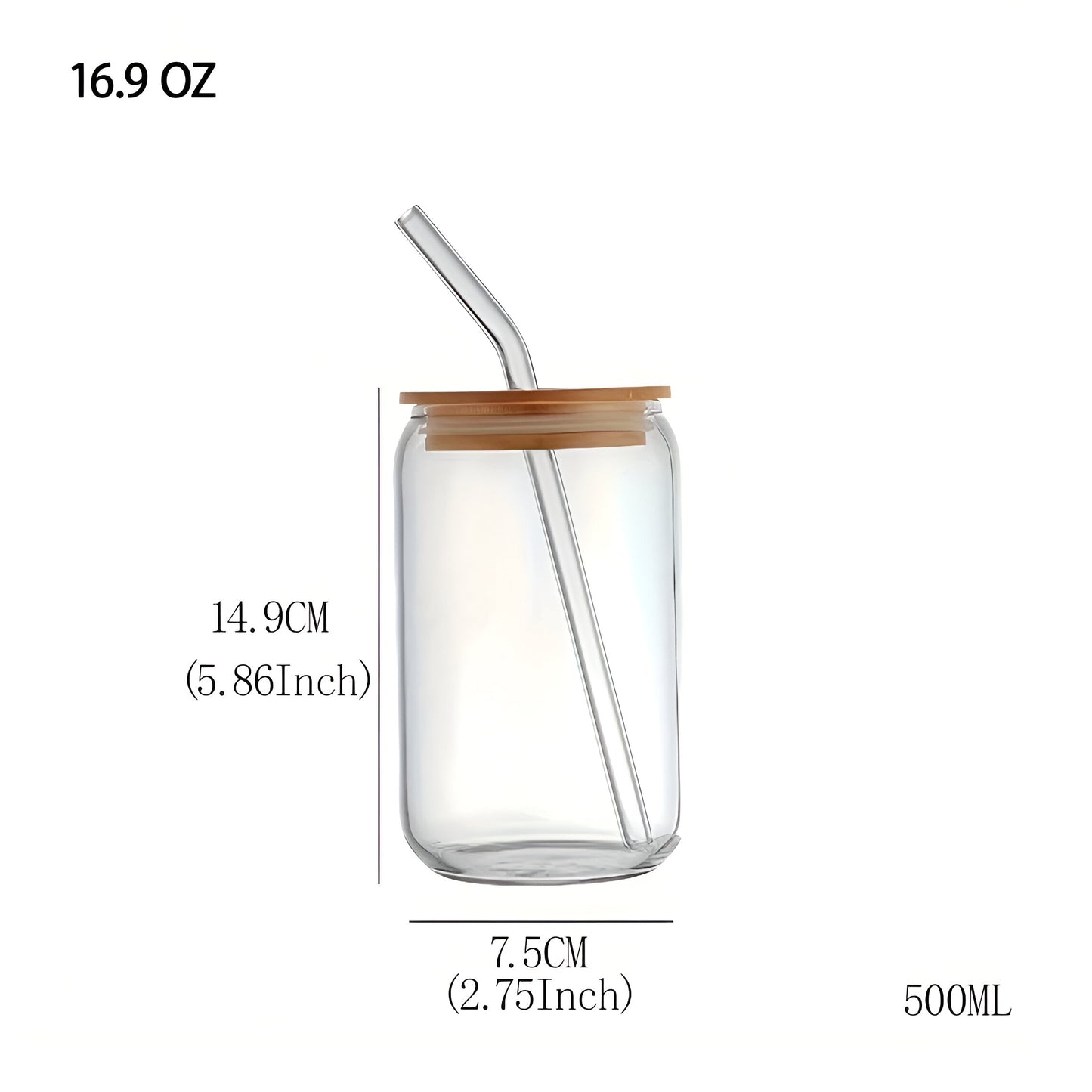 Daisy Pastel Print Glass Jar with Straw & Wooden Lid