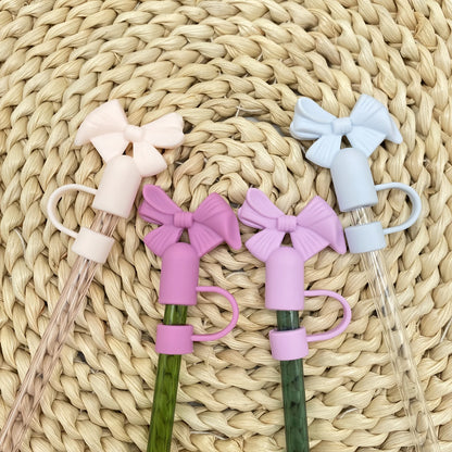 1Pc Cute Bow Silicone Straw Cap