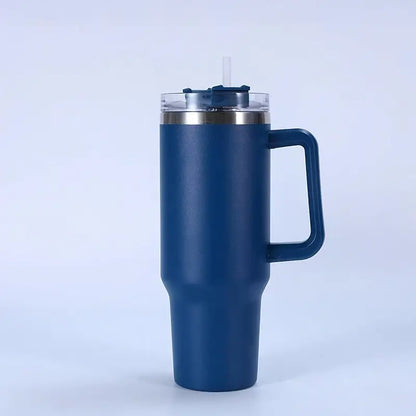 40 Oz Tumbler With Handle, Straw and Transparent Lid