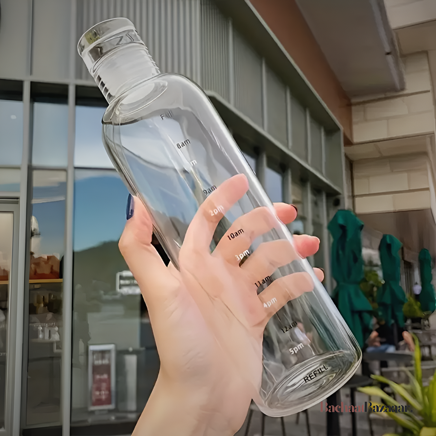 Leak-Proof Portable Water Bottle with Time Marker.