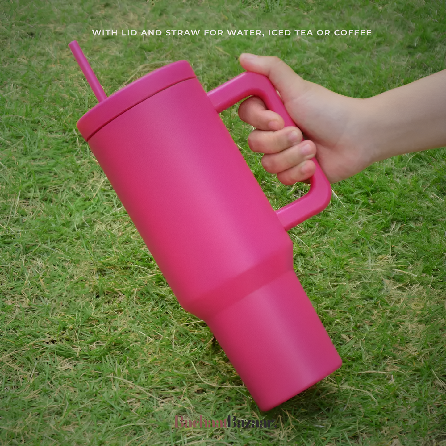 40-OZ Travel Mug With Handle & Straw Lid