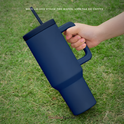 40-OZ Travel Mug With Handle & Straw Lid