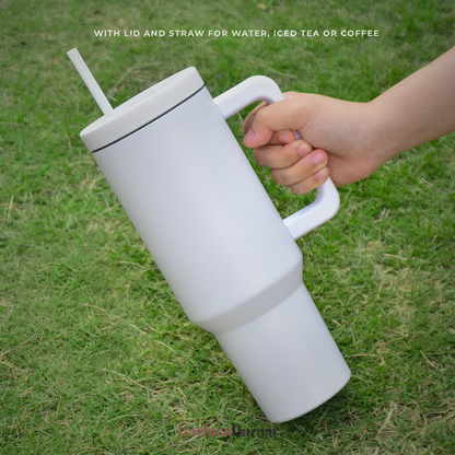 40-OZ Travel Mug With Handle & Straw Lid