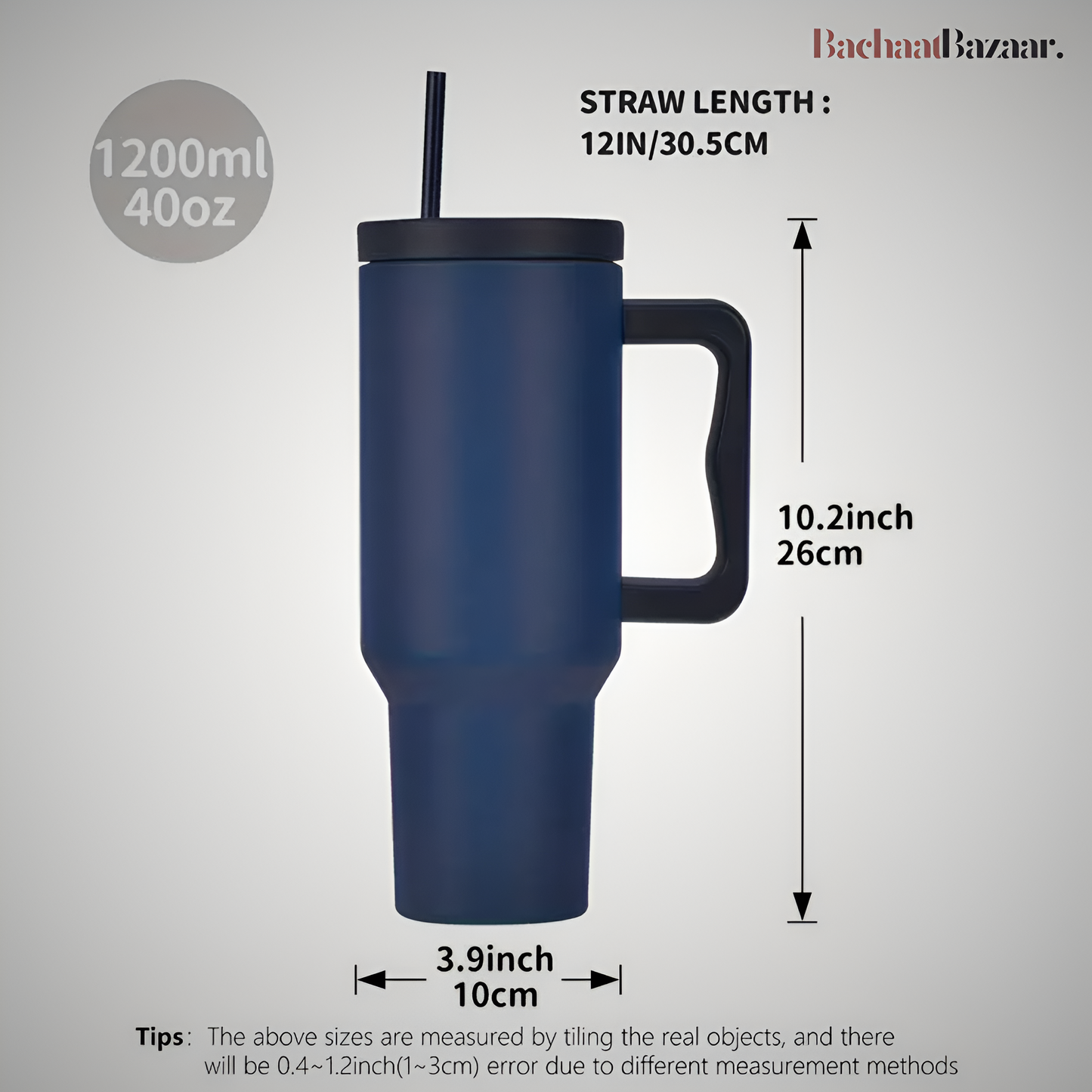 40-OZ Travel Mug With Handle & Straw Lid