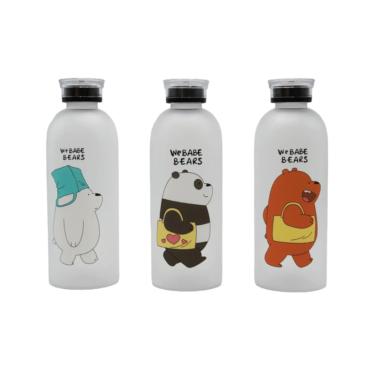 We Bare Bear Water Bottle with Straw